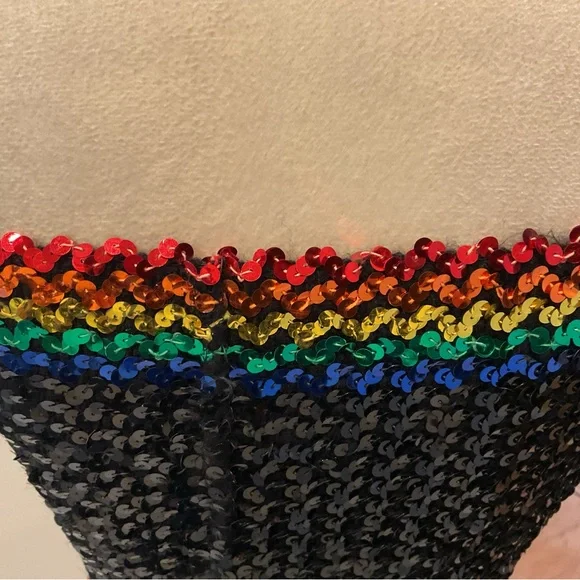 Vintage 70s Rainbow Sequin Tube Top - Picture 6 of 15